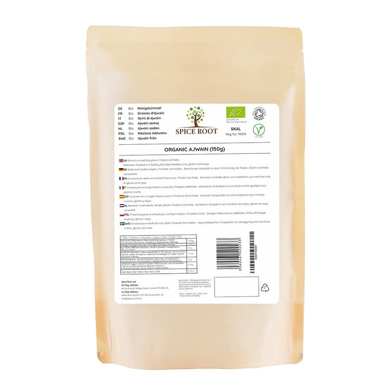 Organic Ajwain 150g (Bishop's Weed, Carom Seeds) - Premium Quality,