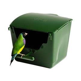 Plastic Finch Nest Box Idia - Ideal Nesting Shelter for Zebra Finches, Society, Star, and Exotic Finches – Durable Plastic, Easy Assembly, Ventilated Slats, Weather-Resistant