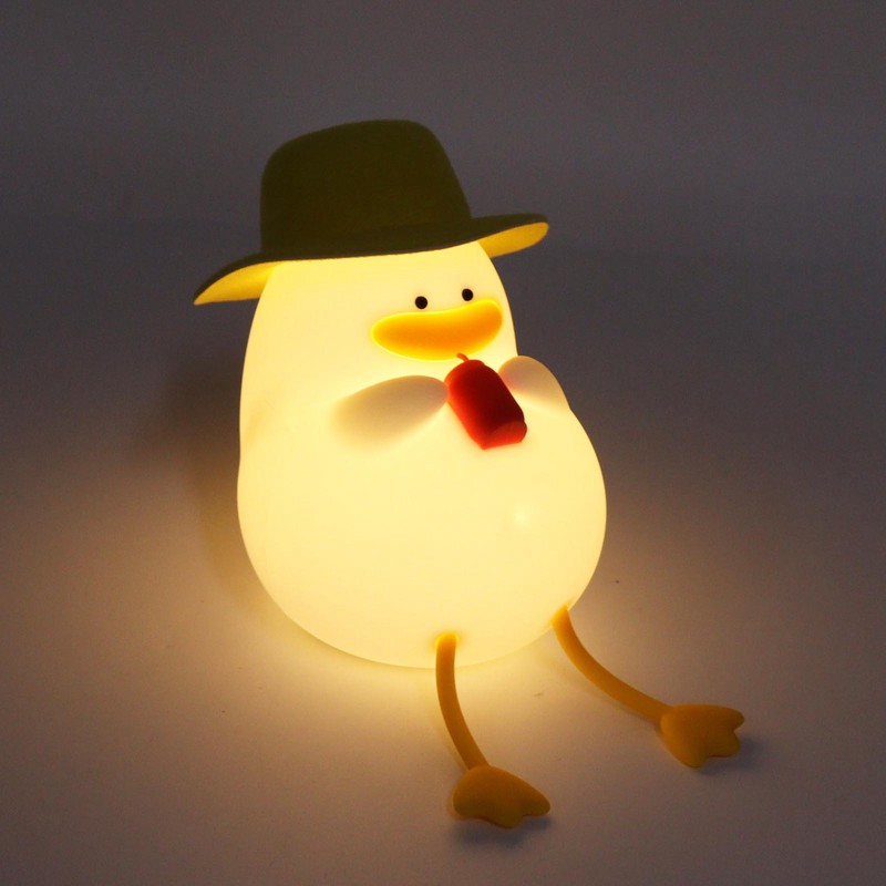 Cute Duck Night Light Warm Light RGB USB Charging Silicone
