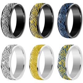 NILLOS Cool Rings, 6 PCS Spinner Rings Set for Man (6 Styles, Size 10)