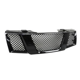 Silscvtt Front Bumper Hood Grille Upper Glossy Black Frame Mesh Style Replacement for Nissan Frontier 2005 2006 2007 2008