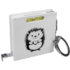 Azeeda 'Cute Hedgehog with Heart' Keyring Tape Measure/Spirit Level Tool (KM00041963)