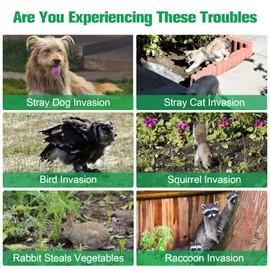 JNKNT Cat Repellent Outdoor,Solar Pest Animal Repellent,Bird Deterring Devices Solar Powered Ultrasonic Dog Repeller with Motion Sensor & Flashing Light,Cat Repeller for Repelling Squirrels, Raccoon