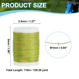 sourcing map Archery Recurve Bow String Serving Thread 120 Yard / 110 m Nylon Bowstring for Recurve Bow Compound Tying Sight Nock Point (Red/Green)