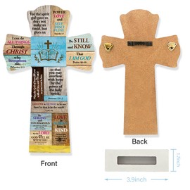 Qswo Wooden Crosses,Christians Cross Wall Decor,Cross Desk Decor,Cross Decor for Wall,Wooden Crosses Table Decor,Rustic Christian Cross Wooden Hanger for Indoor Outdoor