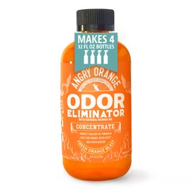 Angry Orange Pet Odor Eliminator for Home - Enzyme Deodorizer for Strong Odor - Dog or Cat Pee Smells on Carpet, Furniture & Floors - 8oz Concentrate makes 128oz of Liquid - Fresh Clean Scent