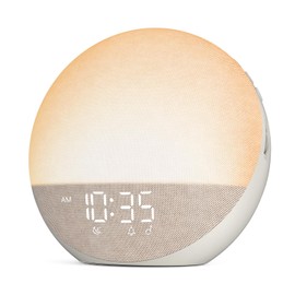 Sunrise Alarm Clock White Noise Machine: Natural Wake Up Light - Dimmable Clock with Bluetooth Speaker for Bedroom - 25 Sleep Sounds for Baby Adults Kids Putty
