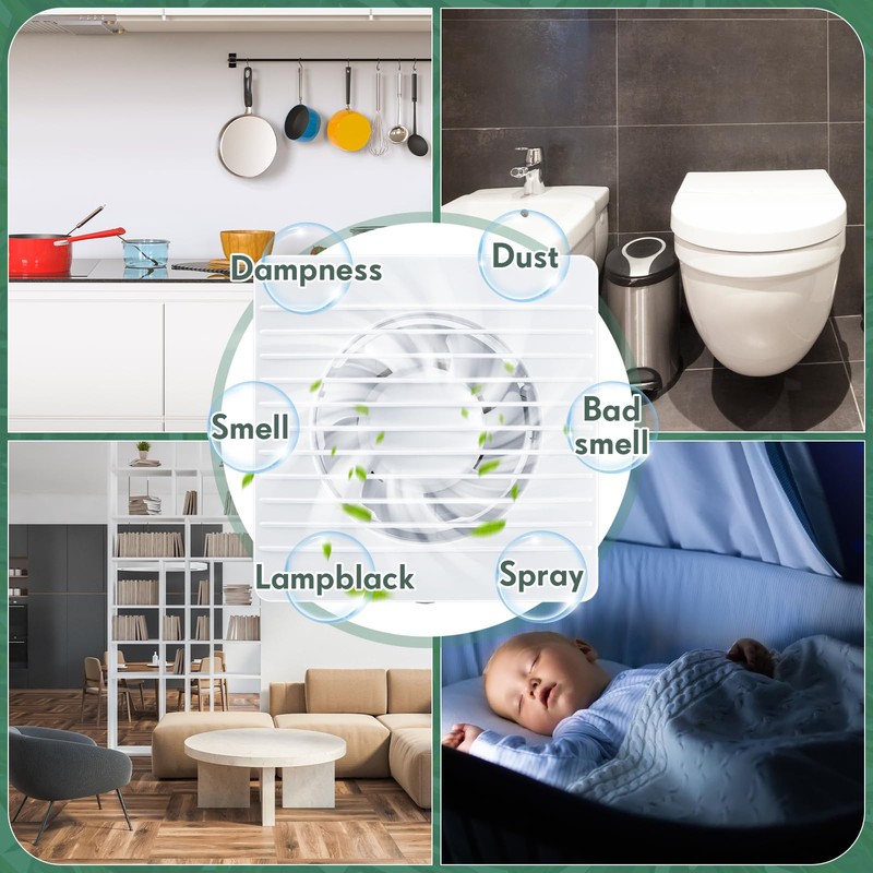 Qunclay 2 Pcs 4 Inch Small Window Fan 110v Kitchen