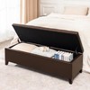 Joveco Storage Ottoman Bench, 51 Inch Leather Tufted Bench for