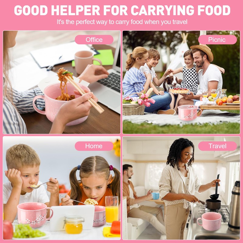 Tanlade 2 Pcs 30 oz Ceramic Soup Bowl with Lid