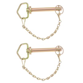 VGOL Pack of 2 Tow Bar Bolts 5/8 Inch x 4.33 Inch with Chain and Folding Plug for Secure Attachment of Couplings and Axles When Towing in Agriculture