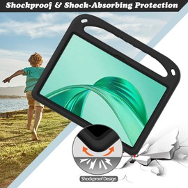 GOZOPO Kids Case for Honor Pad X8a 11 inch Tablet, Lightweight & Shockproof Handle Stand Case Compatible with Honor Pad X8a 2024 (Black)