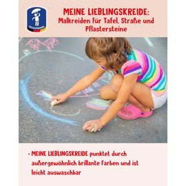 Feuchtmann 657.7011 My Favourite Chalk, 5 Sticks High-Quality Chalk for Street and Blackboard, Suitable for Ages 3 and Above