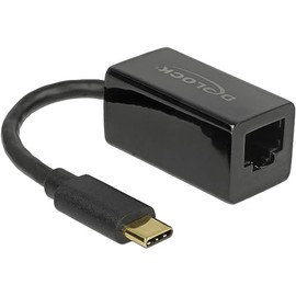 Delock Adaptor USB C 3.1 1 (Male) RJ-45 Gigabit LAN (Black)