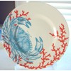 222 Fifth Coastal Life Grenada Blue Salad Plate, Crab