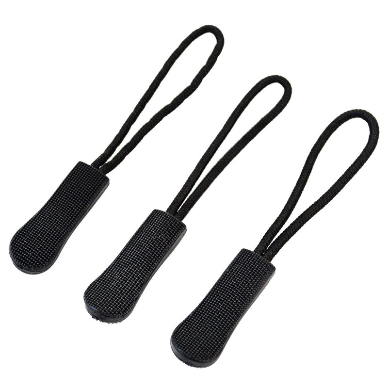 Zipper Pulls- Bskifnn 10pcs Black Nylon Cord Zipper Pulls Fits/Zipper