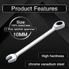 KATUR 10mm Fixed Ratcheting Wrench and Handle Spanners Hand Tools