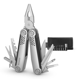 RICHARTZ Structura tool 25+ | Multitool with 25 Functions | Matt Blasted Stainless Steel | Ergonomic Plastic Grip Zones | Multitool Tool with Locking System | Tool Tool