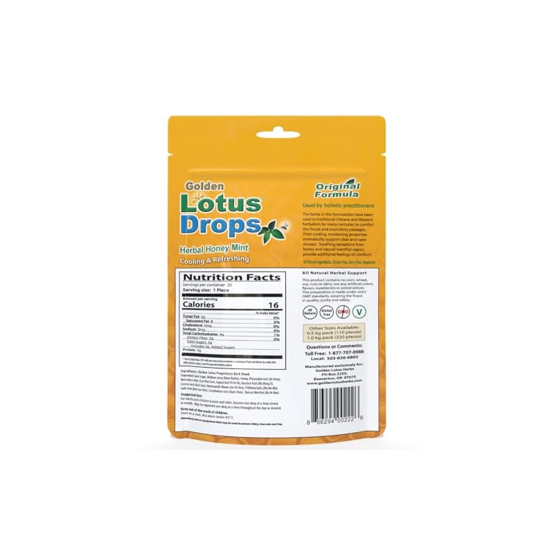 Golden Lotus Herbs Original Lotus Drops Lozenge