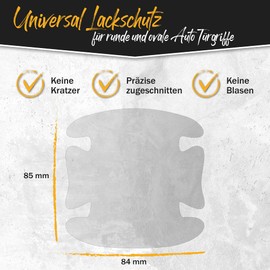 6-Piece Paint Protection Film Set for Car Door Handles, Transparent, 150 µm, Set of 6