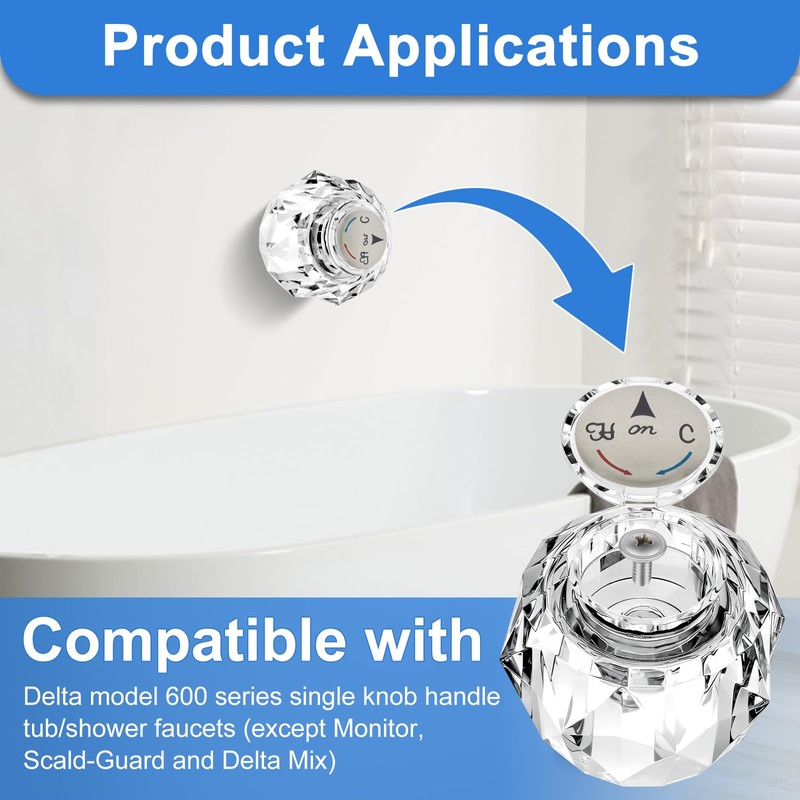 1 Piece RP2389 Faucet Knob Replacement Compatible with Delta Bathroom