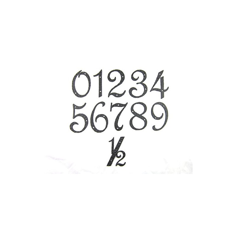 Spanish Rustic Hammered Wrought Iron Address Number 4 inch 4