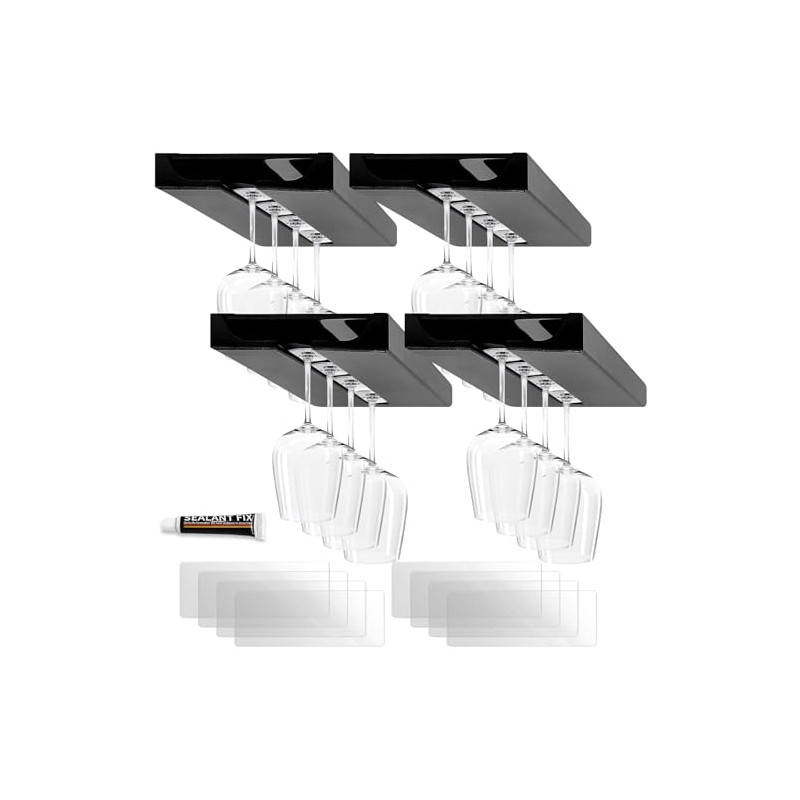 XGIDXFZ 4Pcs Wine Glass Holder Stemware Rack Hanger - Wall