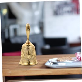 ABOOFAN 1pc European Style Retro Hand Bell for Restaurant Bar Office Use Golden Call Bell Loud Ringing for Attention Vintage Decorative Ornament for Home Events