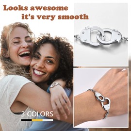ChainsProMax Handcuff Bracelet for Women Stainless steel cuban link Bracelet cosplay Handcuff Jewelry