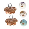 TOVINANNA 2pcs Wooden Scalp Massage Comb with Ring Handle for