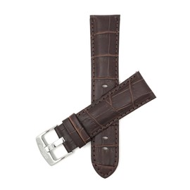 Bandini 26mm Mens Leather Watch Band - Alligator Pattern Leather Watch Strap - Brown 26 mm