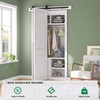 SMARTSTANDARD 60" Bifold Sliding Barn Door Hardware Kit, 5ft Top