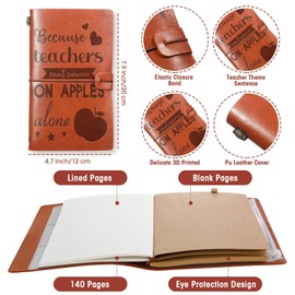 8 Pcs Vintage Leather Journal Teacher Appreciation Gifts Teacher Notebook Retro Diary Writing Notepad for Teacher Appreciation Day Graduation Birthday Christmas School Classroom Party Supplies, Brown