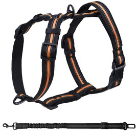 PUPTECK No Pull Dog Harness Medium Sized with Lift Handle, Adjustable Reflective Soft Padded Dog Vest, Escape Proof Dog Walking Halter Easy to Control