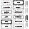 60 Pcs Monthly Headliners Painted Dots on White Months of