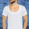 NO Show Deep Scoop Neck Cotton Odor-Control Undershirt for Men