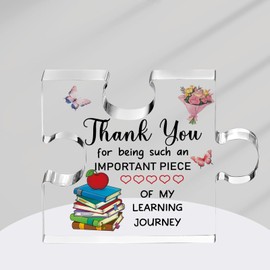 Teacher Appreciation Gifts 3.9x3.9 Inch Acrylic Plaque Teacher's Day Christmas Birthday Gifts for Teacher Best Teacher Gifts