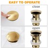Beelee Pop Up Drain Stopper with Overflow, Gold Sink Drains