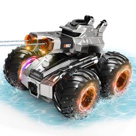 Waterproof Remote Control Car with Water Gun,Rechargeable Amphibious Rc Car Boats,Gesture Sensing RC Stunt Cars Drive on Water,Outdoor Indoor Pool Toys for Kids,Birthday Gifts for Boys Girls Teens 8+