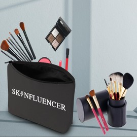 Funny Esthetician Cosmetic Bag Skinfluencer Cosmetic Bag Skin Specialist Makeup Bag Skin Care Proffesional Gift (Skinfluencer B)
