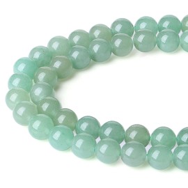 LAIDANLA Green Aventurine 8mm Natural Stone Beads Round Loose Gemstone for DIY Bracelet Necklace Earrings Jewelry Making Polishing Genuine Real Stone Beading 96PCS 2 Strand 32"