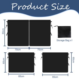 OUQIWEN Car Divider Curtain, Set of 3, Car Privacy Screen Curtains, 95% Opaque, Privacy Screen for Rear Window, Side Window, Quick Assembly with Pull Rope