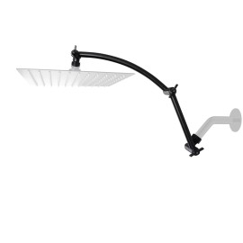 Hibbent 16" Solid Brass Shower Head Extension Arm with 2 Lock Joints Adjustable Height - Oil Rubbed Bronze