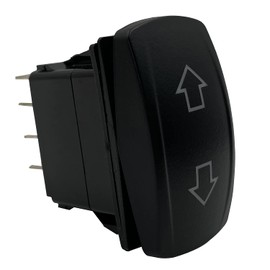 BACAUTOPARTS 12V Green Up Down Momentary Rocker Switch with Wires 7Pins (On)-Off-(On) DPDT Mom Switch for Car Marine Boat Truck Bus Caravan Camper Car Tuning Accessories (Arrows)