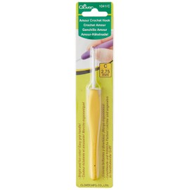 CLOVER 1041/C Yellow Amour Crochet Hook, Size C, 2.75mm