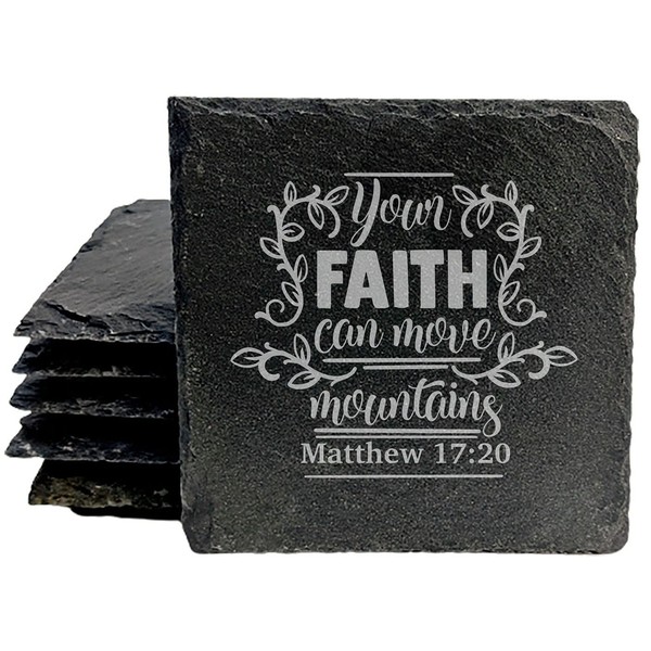 Faith and Hope: Laser Etched Faith Can Move Mountains: Inspirational