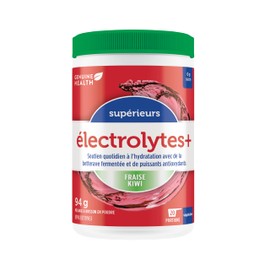 Genuine Health Enhanced Electrolytes, 20 servings, 94g tub, Electrolytes + Vitamin D3 and Zinc, Supports optimal workout performance and fast muscle recovery, Strawberry Kiwi flavor, Vegan