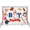 Fitumiw Baseball Baby Shower Backdrop 7x5ft Oh Boy Sport Themed