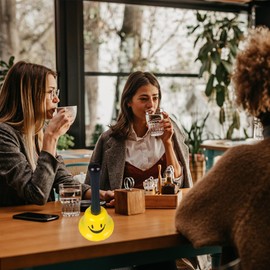 MINGZE Hand Bell, Random Multiple Colours, Iron Table Bell, Reception Bell, Table Bell, Loud Call Service Bell Warning, for School, Reception, Christmas Decoration, Hand Bell, Loud Sound