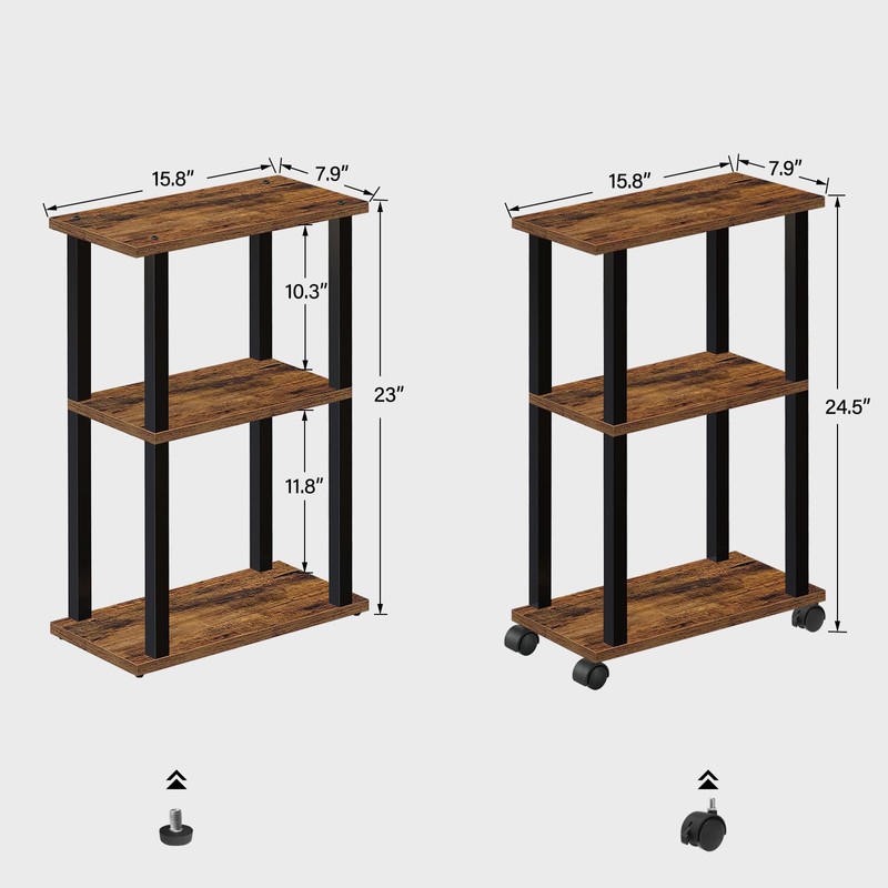 TUTOTAK Small Side Table, Narrow End Table, Bedside Table, Couch